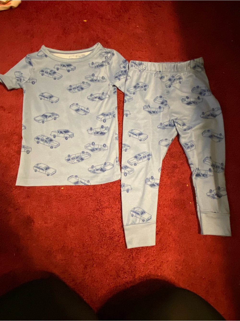 Cat & Jack Blue Car-Print Pajama Set